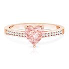 Rosec Jewels-IGI Certified Heart Shape Lab Grown Pink Diamond Engagement Ring 1 Carat
