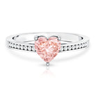 Rosec Jewels-IGI Certified Heart Shape Lab Grown Pink Diamond Engagement Ring 1 Carat