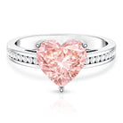 Rosec Jewels-Lab Grown 3 Carat Pink Diamond Heart Engagement Ring IGI Certified