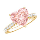 3 Carat Lab Grown Diamond Pink Heart Engagement Ring with IGI Certificate Fancy Pink - VS1 - Rosec Jewels