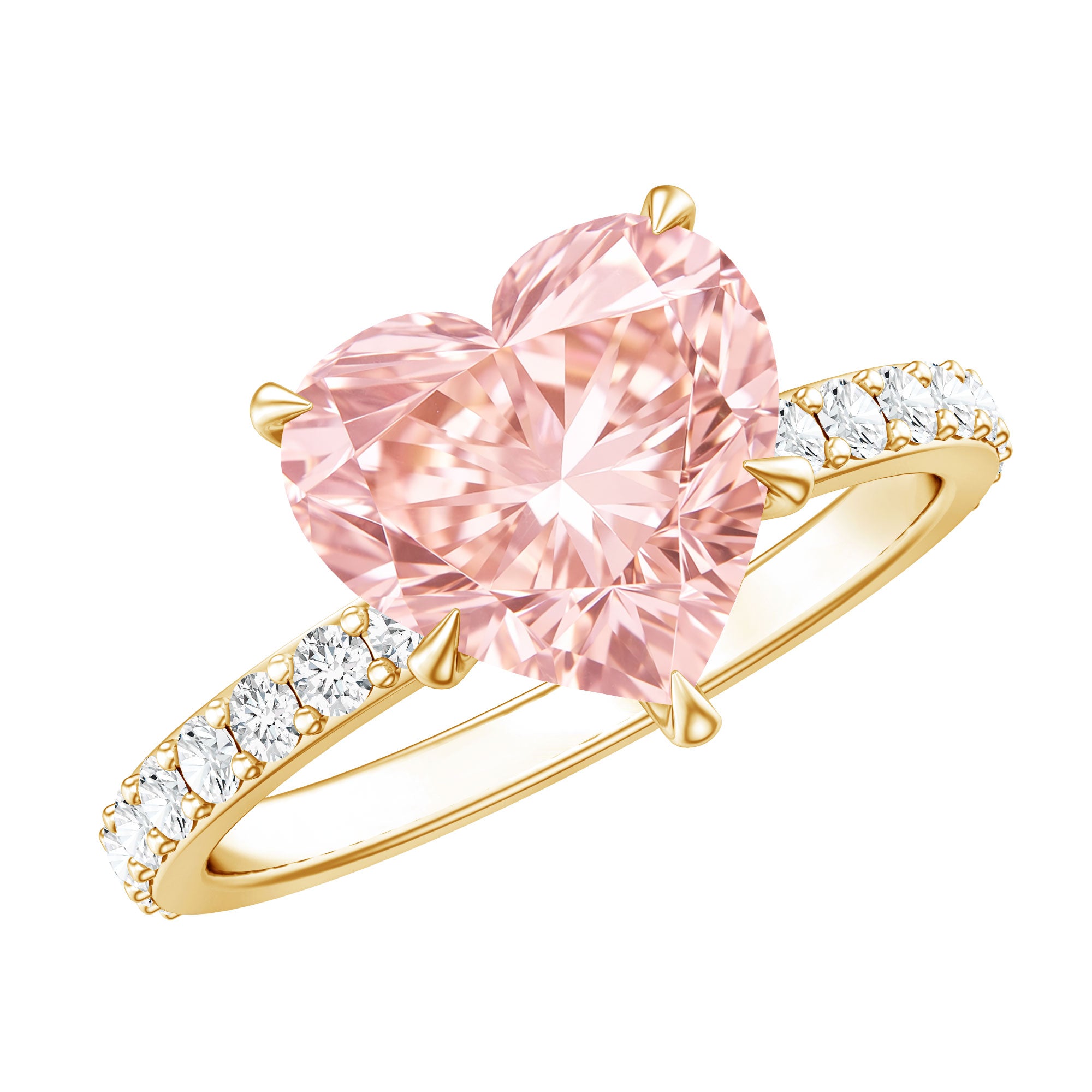 3 Carat Lab Grown Diamond Pink Heart Engagement Ring with IGI Certificate Fancy Pink - VS1 - Rosec Jewels