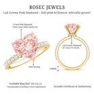 3 Carat Lab Grown Diamond Pink Heart Engagement Ring with IGI Certificate Fancy Pink - VS1 - Rosec Jewels