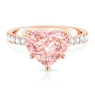 IGI Certified 4 Ct Lab Grown Pink Diamond Heart Engagement Ring with Hidden Halo Fancy Pink - VS1 - Rosec Jewels