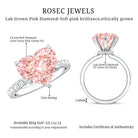 IGI Certified 4 Ct Lab Grown Pink Diamond Heart Engagement Ring with Hidden Halo Fancy Pink - VS1 - Rosec Jewels