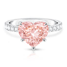 IGI Certified 4 Ct Lab Grown Pink Diamond Heart Engagement Ring with Hidden Halo Fancy Pink - VS1 - Rosec Jewels