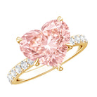IGI Certified 4 Ct Lab Grown Pink Diamond Heart Engagement Ring with Hidden Halo Fancy Pink - VS1 - Rosec Jewels
