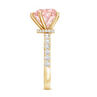 IGI Certified 4 Ct Lab Grown Pink Diamond Heart Engagement Ring with Hidden Halo Fancy Pink - VS1 - Rosec Jewels