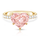IGI Certified 4 Ct Lab Grown Pink Diamond Heart Engagement Ring with Hidden Halo Fancy Pink - VS1 - Rosec Jewels