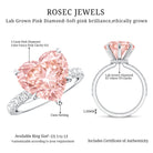 5 Carat Heart Shape Lab Grown Pink Diamond Huge Statement Ring with IGI Certificate Fancy Pink - VS1 - Rosec Jewels