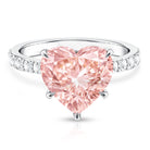 5 Carat Heart Shape Lab Grown Pink Diamond Huge Statement Ring with IGI Certificate Fancy Pink - VS1 - Rosec Jewels