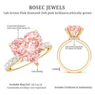 5 Carat Heart Shape Lab Grown Pink Diamond Huge Statement Ring with IGI Certificate Fancy Pink - VS1 - Rosec Jewels