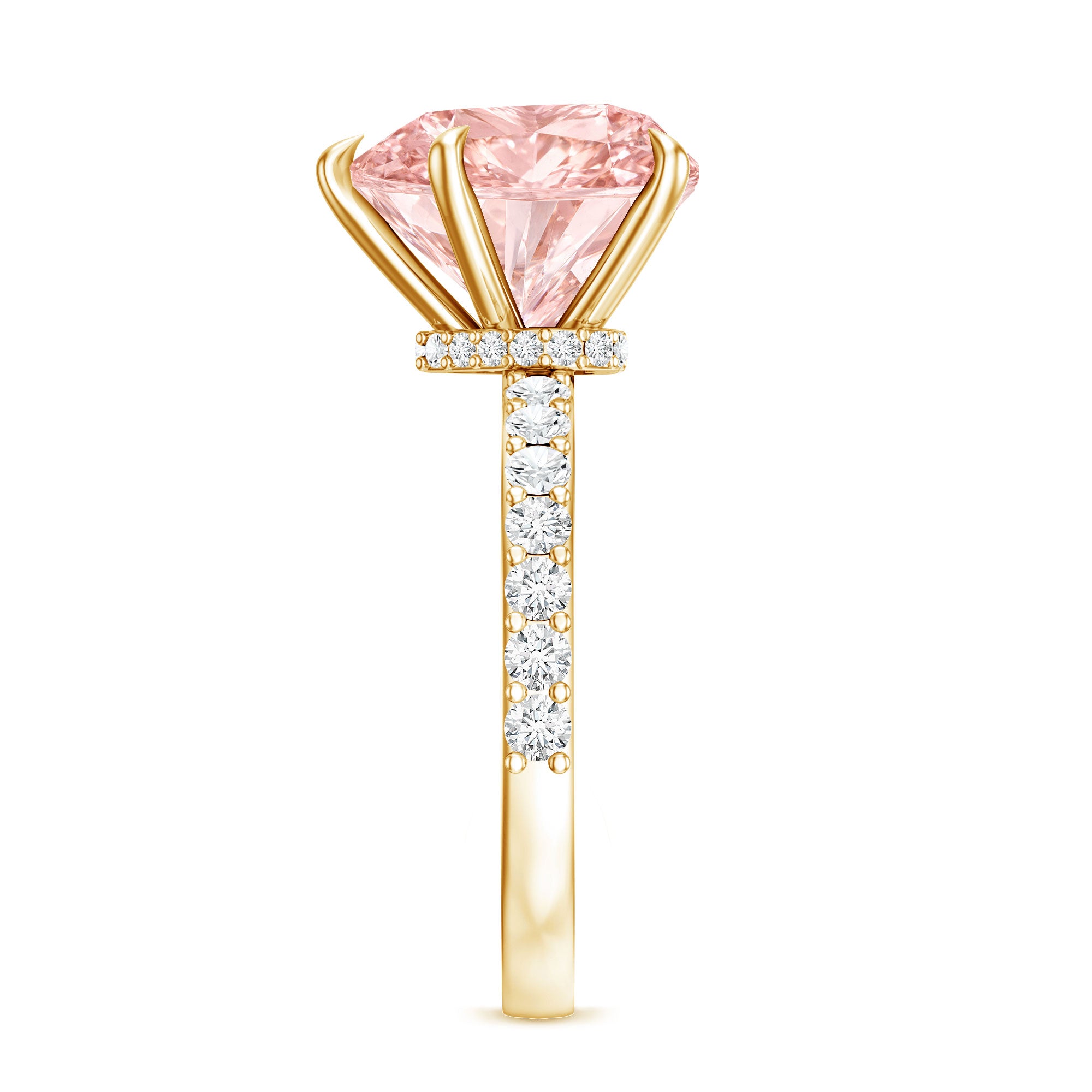 5 Carat Heart Shape Lab Grown Pink Diamond Huge Statement Ring with IGI Certificate Fancy Pink - VS1 - Rosec Jewels
