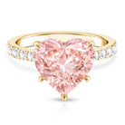 5 Carat Heart Shape Lab Grown Pink Diamond Huge Statement Ring with IGI Certificate Fancy Pink - VS1 - Rosec Jewels
