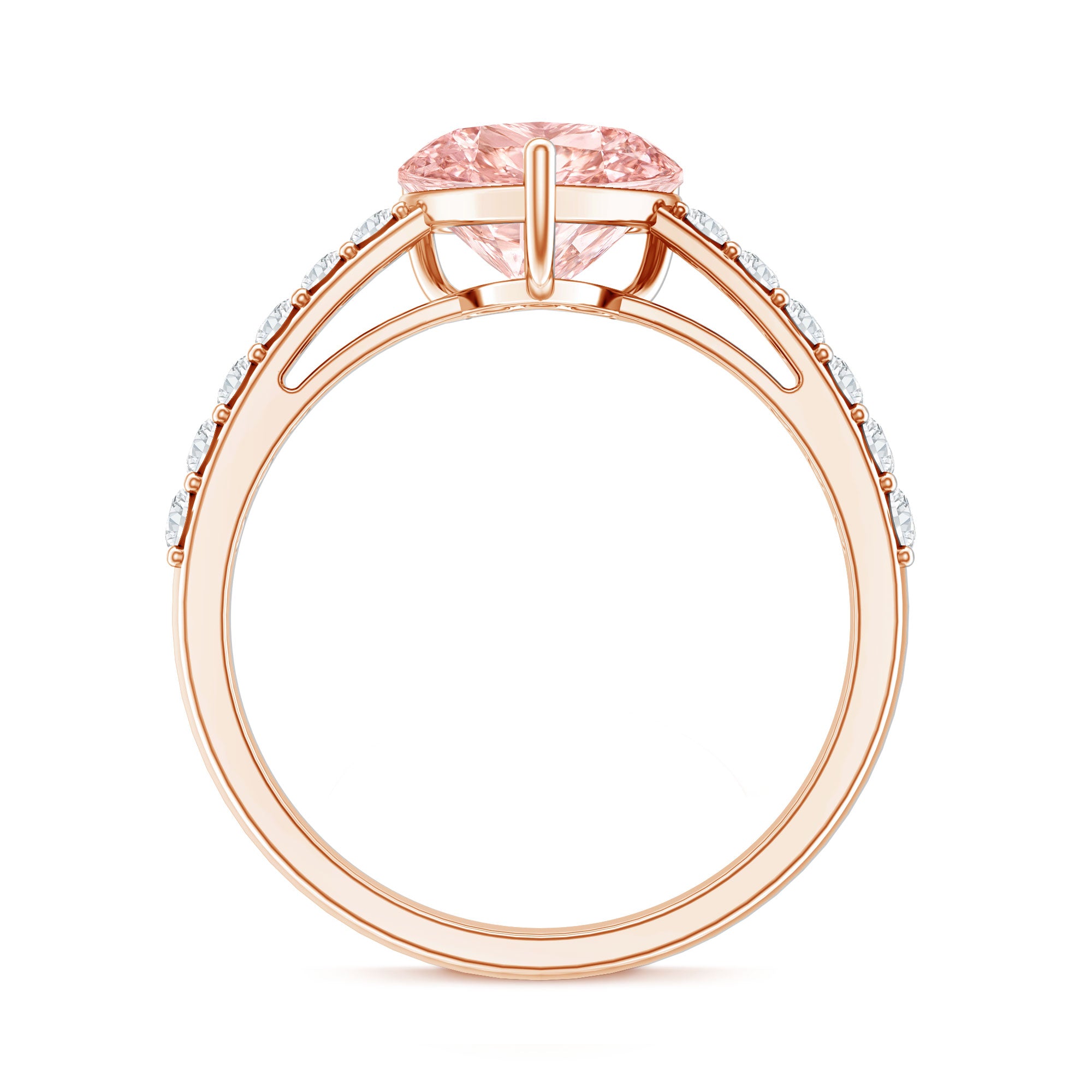 Lab Grown 2 Carat Pink Diamond Heart Engagement Ring with IGI Certificate Fancy Pink - VS1 - Rosec Jewels