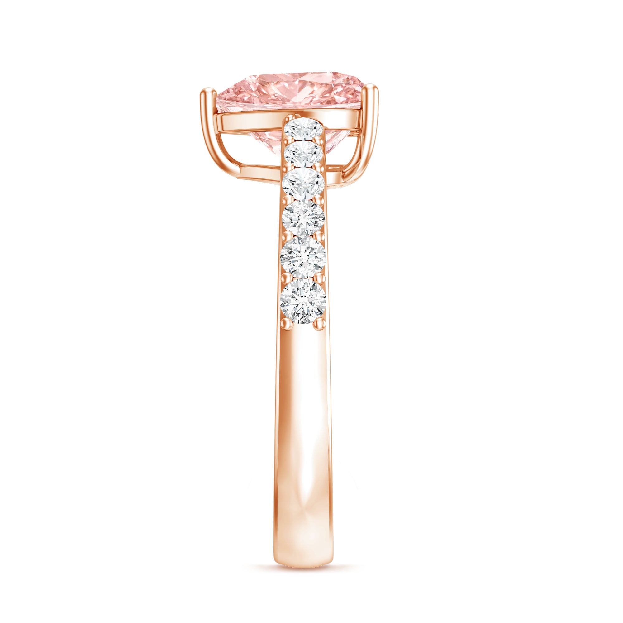 Lab Grown 2 Carat Pink Diamond Heart Engagement Ring with IGI Certificate Fancy Pink - VS1 - Rosec Jewels