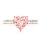 Lab Grown 2 Carat Pink Diamond Heart Engagement Ring with IGI Certificate Fancy Pink - VS1 - Rosec Jewels