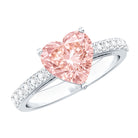 Lab Grown 2 Carat Pink Diamond Heart Engagement Ring with IGI Certificate Fancy Pink - VS1 - Rosec Jewels