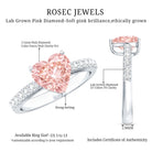 Lab Grown 2 Carat Pink Diamond Heart Engagement Ring with IGI Certificate Fancy Pink - VS1 - Rosec Jewels