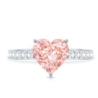 Lab Grown 2 Carat Pink Diamond Heart Engagement Ring with IGI Certificate Fancy Pink - VS1 - Rosec Jewels