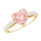 Lab Grown 2 Carat Pink Diamond Heart Engagement Ring with IGI Certificate Fancy Pink - VS1 - Rosec Jewels