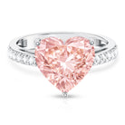 Lab Created 5 Carat Diamond Pink Heart Engagement Ring with IGI Certificate Fancy Pink - VS1 - Rosec Jewels