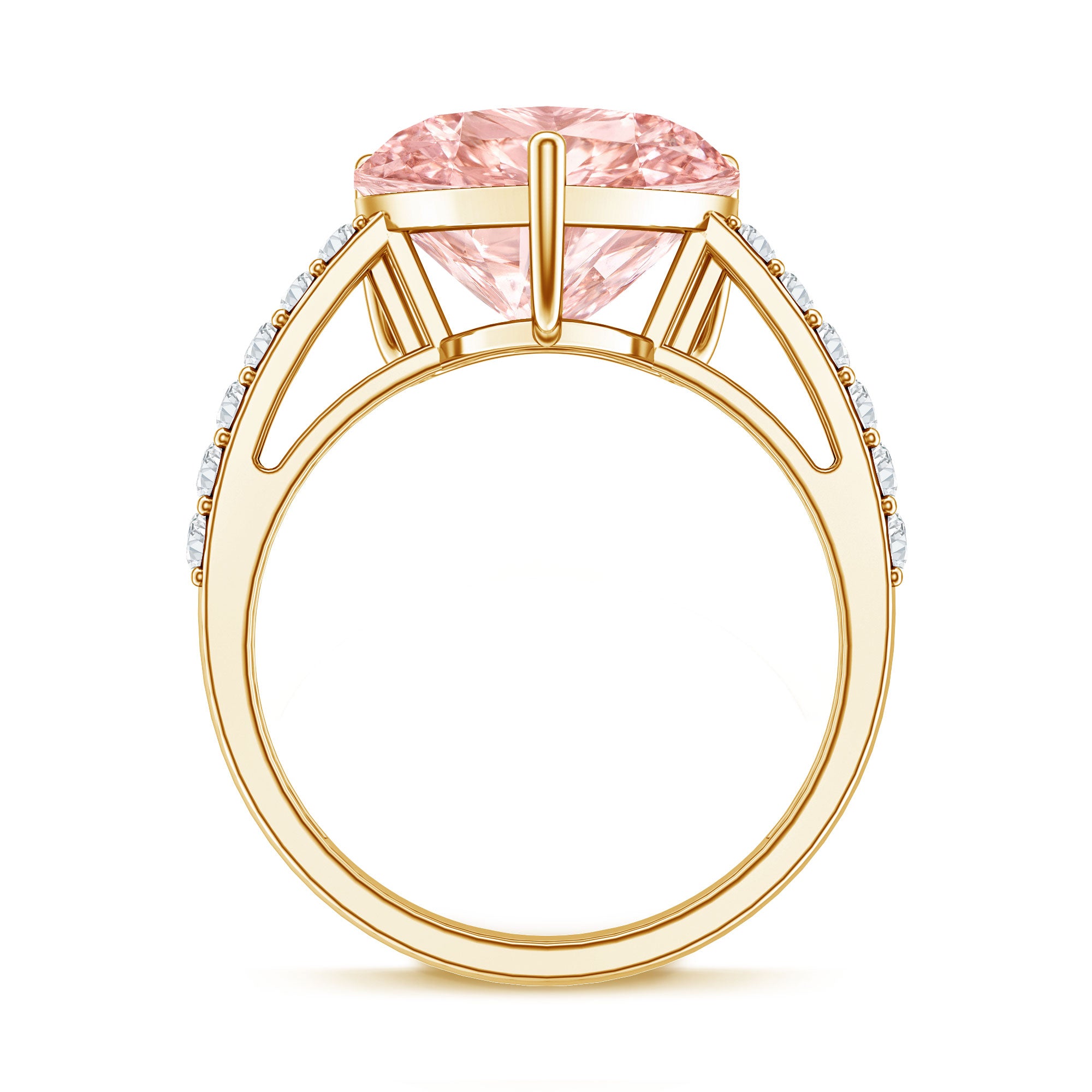 Lab Created 5 Carat Diamond Pink Heart Engagement Ring with IGI Certificate Fancy Pink - VS1 - Rosec Jewels