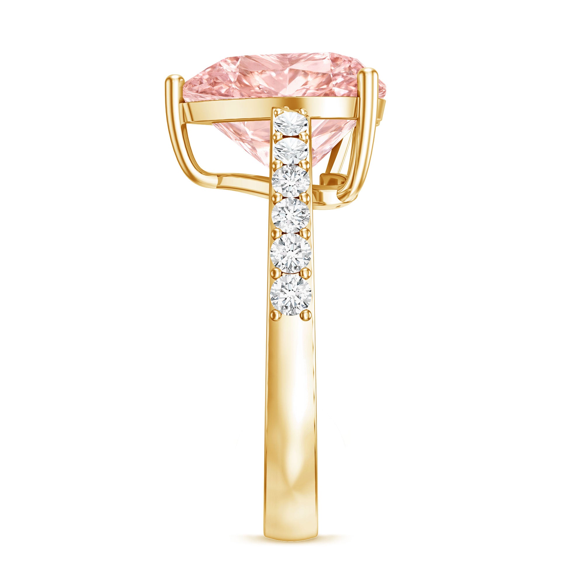 Lab Created 5 Carat Diamond Pink Heart Engagement Ring with IGI Certificate Fancy Pink - VS1 - Rosec Jewels