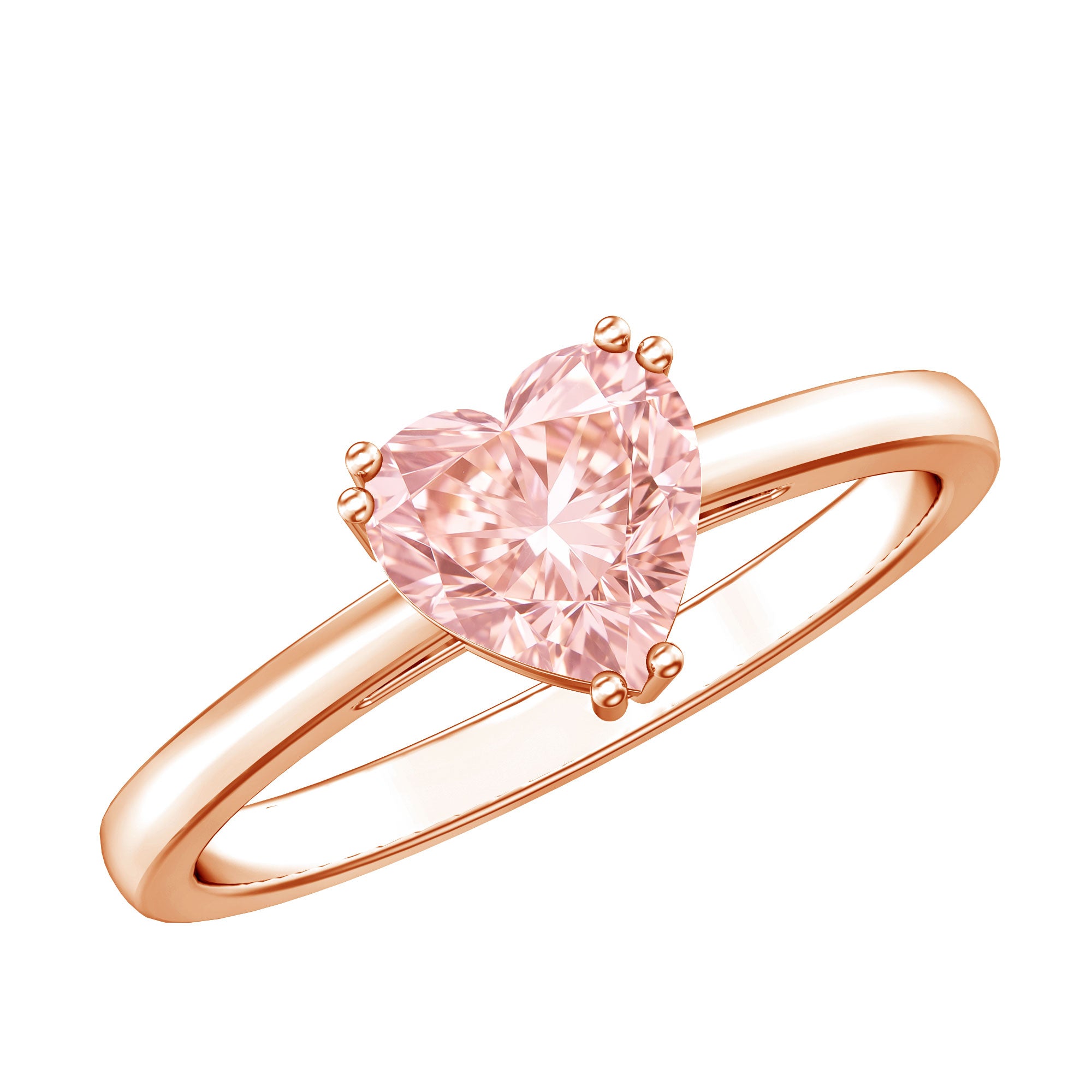 Lab Grown 1 Carat Pink Diamond Solitaire Promise Ring with IGI Certificate Fancy Pink - VS1 - Rosec Jewels