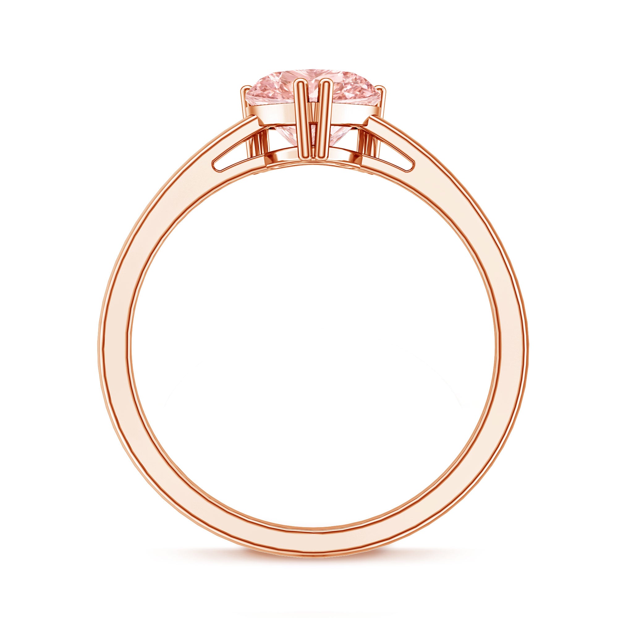 Lab Grown 1 Carat Pink Diamond Solitaire Promise Ring with IGI Certificate Fancy Pink - VS1 - Rosec Jewels