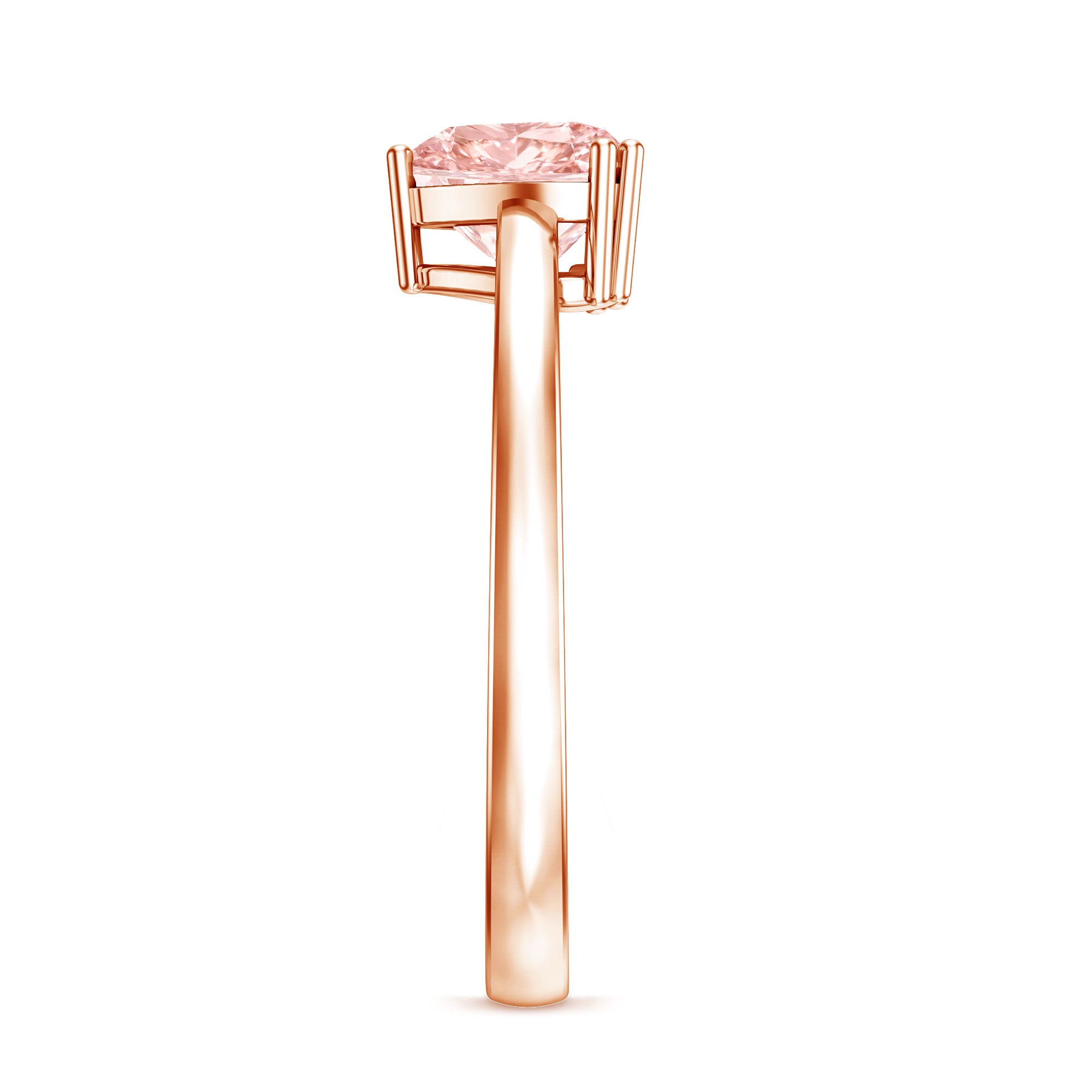 Lab Grown 1 Carat Pink Diamond Solitaire Promise Ring with IGI Certificate Fancy Pink - VS1 - Rosec Jewels