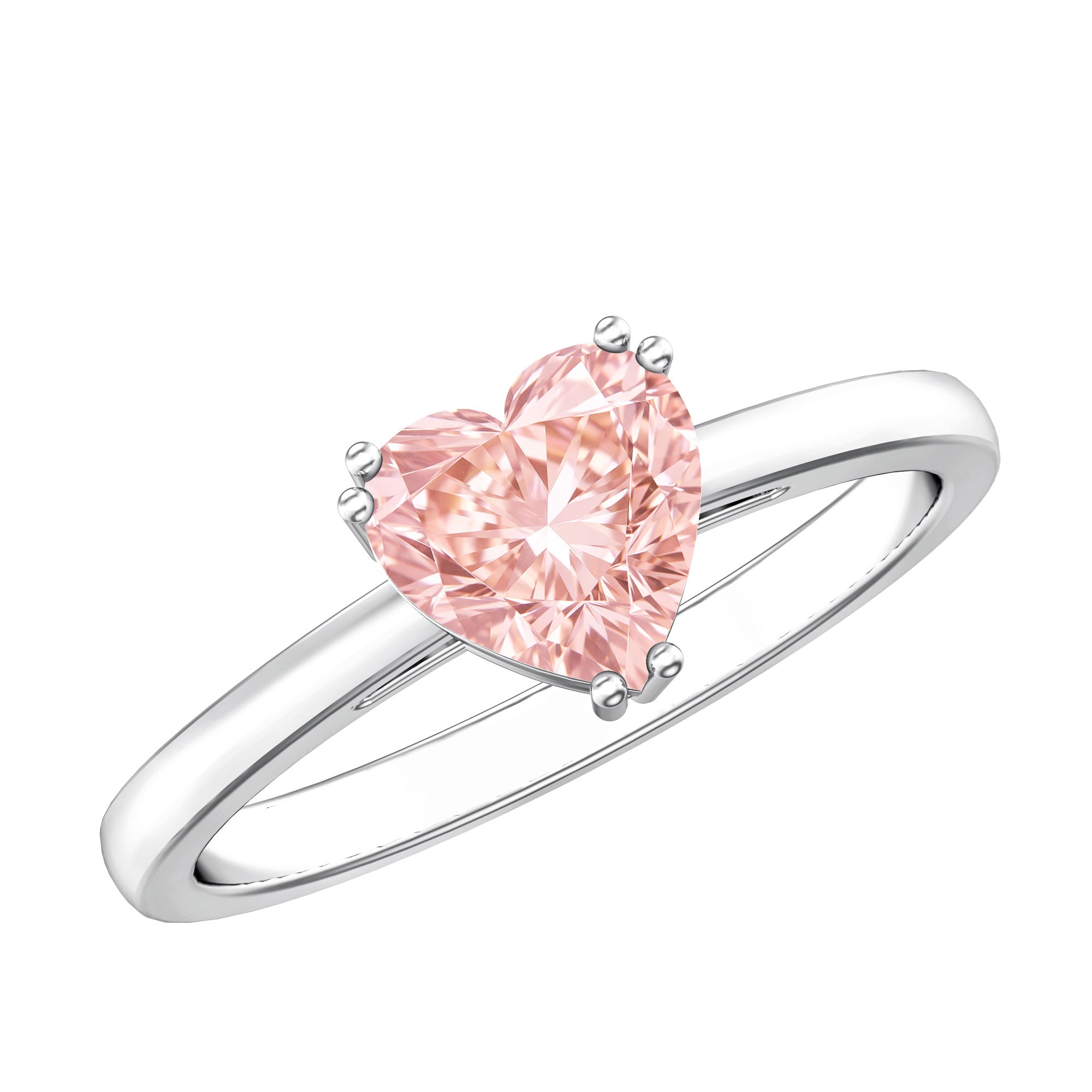 Lab Grown 1 Carat Pink Diamond Solitaire Promise Ring with IGI Certificate Fancy Pink - VS1 - Rosec Jewels