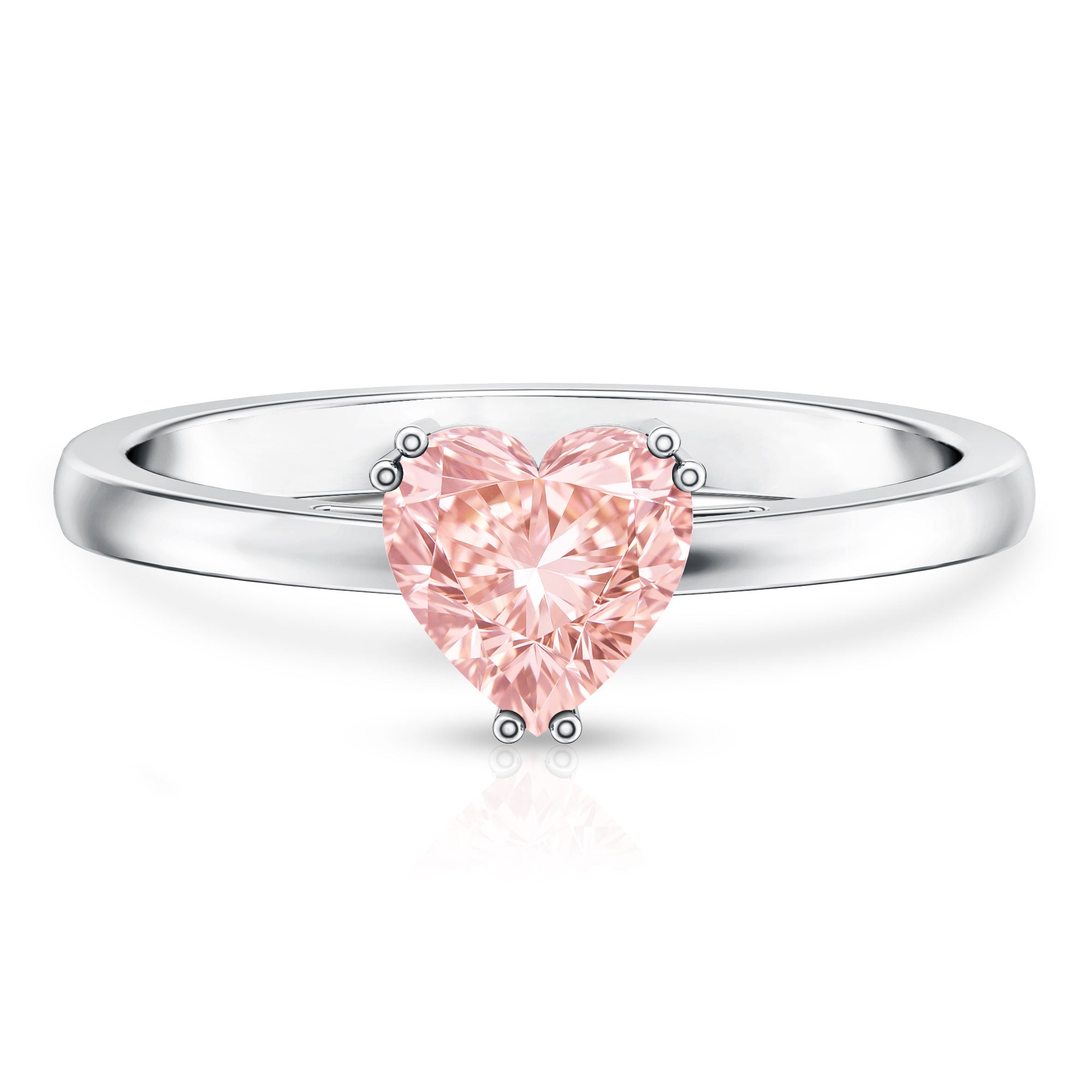 Lab Grown 1 Carat Pink Diamond Solitaire Promise Ring with IGI Certificate Fancy Pink - VS1 - Rosec Jewels