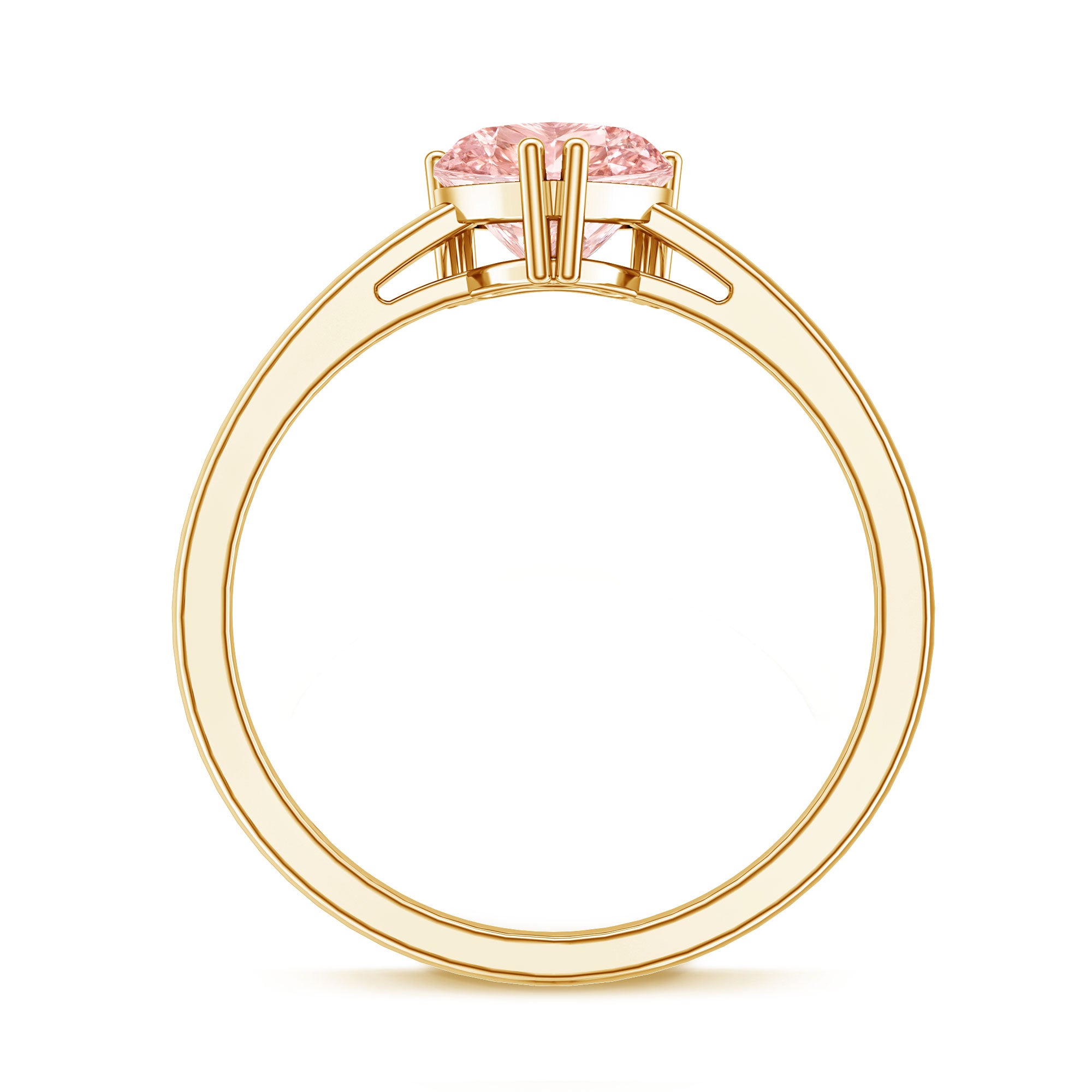 Lab Grown 1 Carat Pink Diamond Solitaire Promise Ring with IGI Certificate Fancy Pink - VS1 - Rosec Jewels