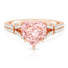 2 Carat IGI Certified Lab Grown Pink Diamond Heart Engagement Ring with Split Shank Fancy Pink - VS1 - Rosec Jewels