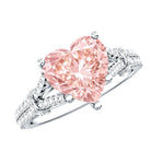 2 Carat IGI Certified Lab Grown Pink Diamond Heart Engagement Ring with Split Shank Fancy Pink - VS1 - Rosec Jewels