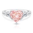 2 Carat IGI Certified Lab Grown Pink Diamond Heart Engagement Ring with Split Shank Fancy Pink - VS1 - Rosec Jewels
