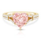 2 Carat IGI Certified Lab Grown Pink Diamond Heart Engagement Ring with Split Shank Fancy Pink - VS1 - Rosec Jewels
