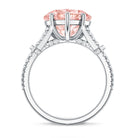 Rosec Jewels-IGI Certified 4 Carat Lab Grown Pink Diamond Heart Engagement Ring with Split Shank