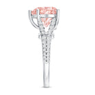 Rosec Jewels-IGI Certified 4 Carat Lab Grown Pink Diamond Heart Engagement Ring with Split Shank