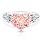 Rosec Jewels-IGI Certified 4 Carat Lab Grown Pink Diamond Heart Engagement Ring with Split Shank