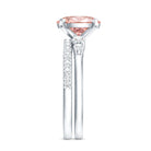 Rosec Jewels-2 Carat Lab Grown Pink Diamond Oval Bridal Ring Set with IGI Certificate