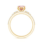 Rosec Jewels-2 Carat Lab Grown Pink Diamond Oval Bridal Ring Set with IGI Certificate