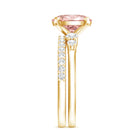 Rosec Jewels-2 Carat Lab Grown Pink Diamond Oval Bridal Ring Set with IGI Certificate