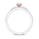 Rosec Jewels-IGI Certified 1 Carat Lab Grown Pink and White Diamond Oval Engagement Ring Set
