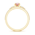 Rosec Jewels-IGI Certified 1 Carat Lab Grown Pink and White Diamond Oval Engagement Ring Set