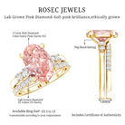 Rosec Jewels-IGI Certified 3 Carat Oval Shape Lab Pink Diamond Wedding Bridal Ring Set of 2