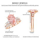 Rosec Jewels-IGI Certified 4 Carat Lab Grown Pink Diamond Oval Engagement Ring with Band