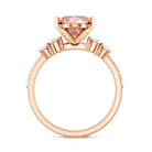 Rosec Jewels-IGI Certified 4 Carat Lab Grown Pink Diamond Oval Engagement Ring with Band
