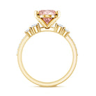 Rosec Jewels-IGI Certified 4 Carat Lab Grown Pink Diamond Oval Engagement Ring with Band