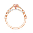 1 Carat Oval Lab Grown Pink Diamond Engagement Ring IGI Certified Fancy Pink - VS1 - Rosec Jewels